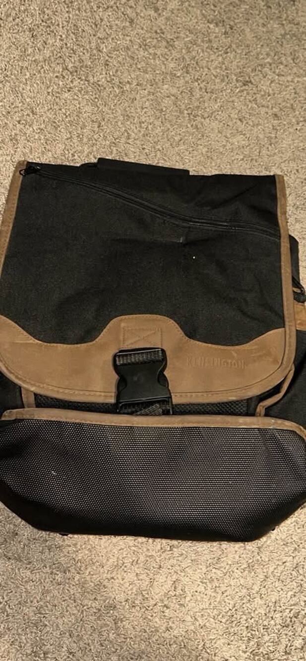 Nice Kensington Black & Leather Backpack lots of storage